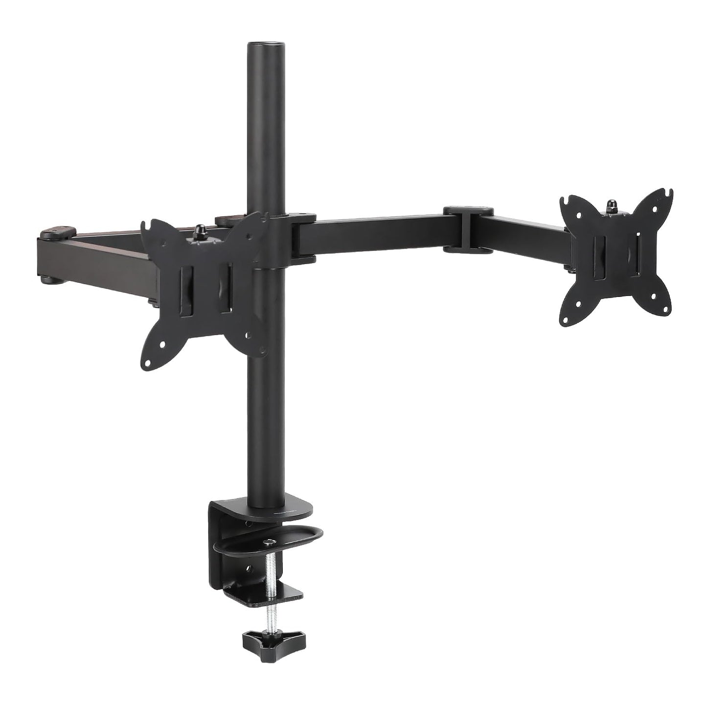Amazon Basics Adjustable Dual Computer Monitor Arm Mount Holds up to 32" Monitors Black