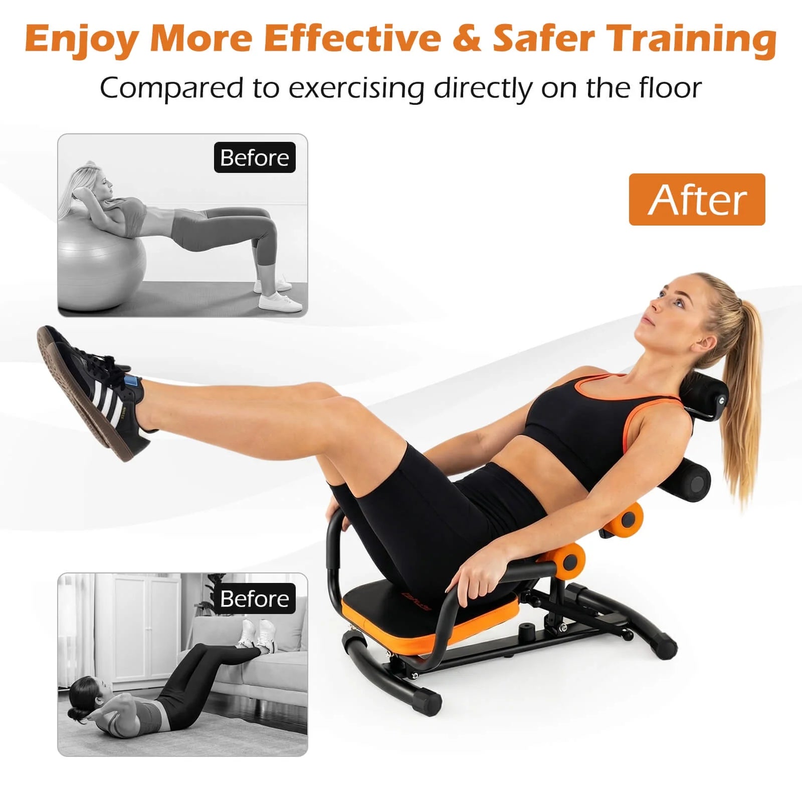 Core Ab Trainer Bench Abdominal Stomach Exerciser Workout Gym Fitness Machine