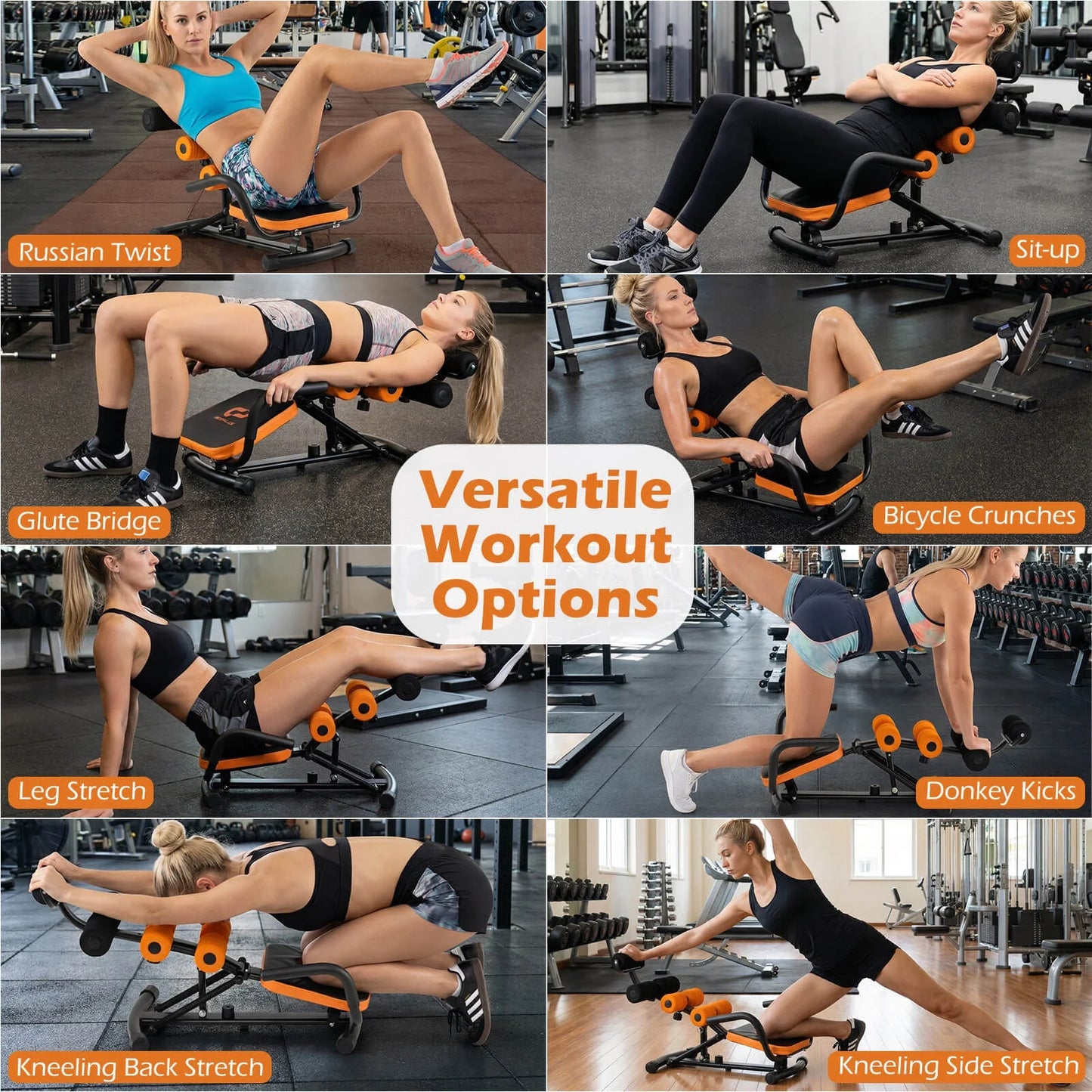 Core Ab Trainer Bench Abdominal Stomach Exerciser Workout Gym Fitness Machine